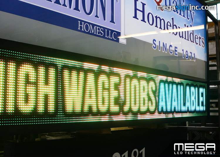 Quality Home Builders LED sign
