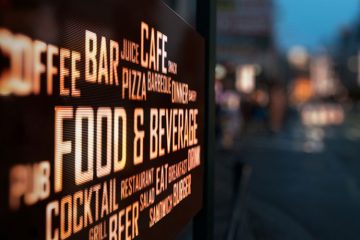 Custom Restaurant Signs displaying LED menu