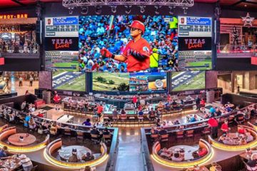 Large video wall in Texas streaming multiple games