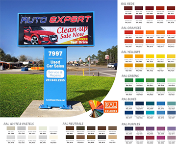 Pole Signs | What are They and How to Design Them? 26 Various Color Code Choices for Digital Signs Pedestals
