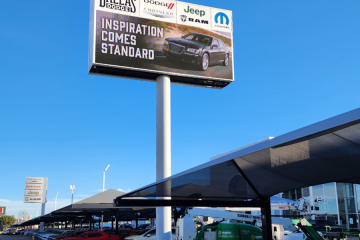 Auto dealer LED Sign for Dallas Dodge out of DFW Texas