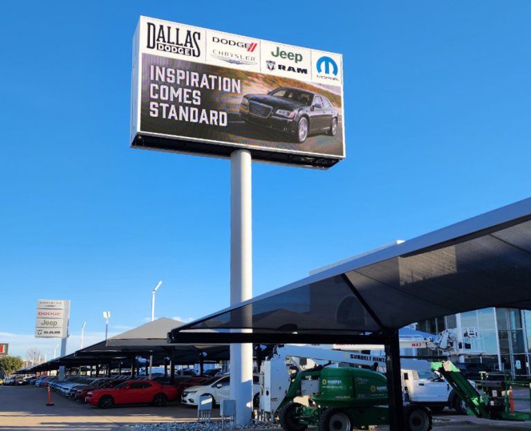 Auto dealer LED Sign for Dallas Dodge out of DFW Texas