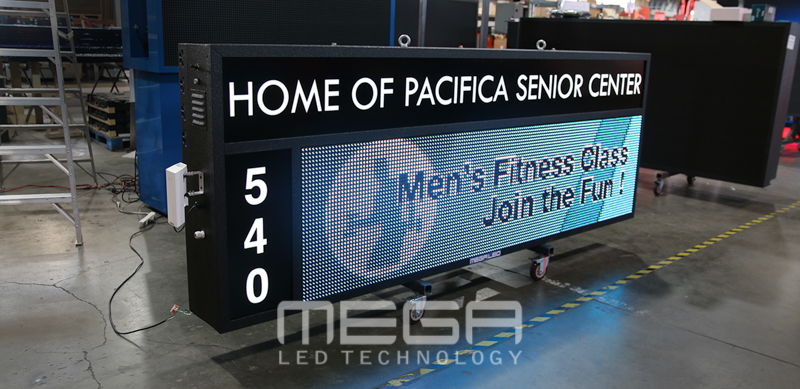Home of Pacifica Senior Center business LED sign board